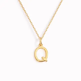 Q Necklace / Gold Initial Necklace