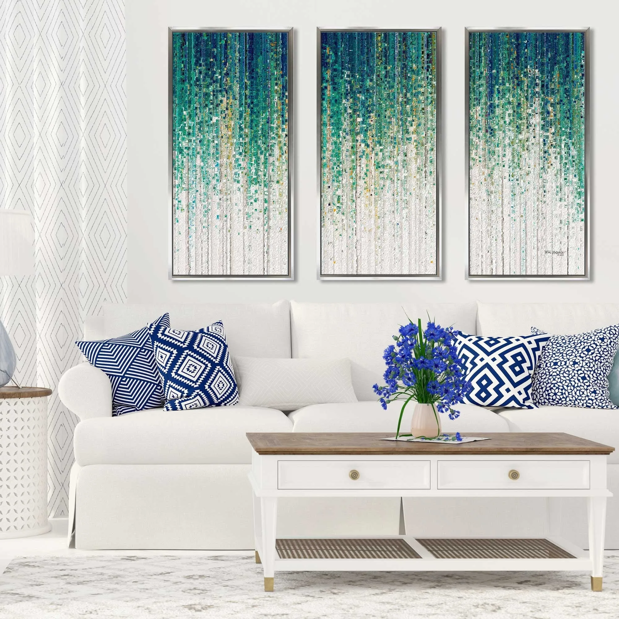 "1 Timothy 1 14 Abundant Grace" Print on Floating Canvas Set of 3