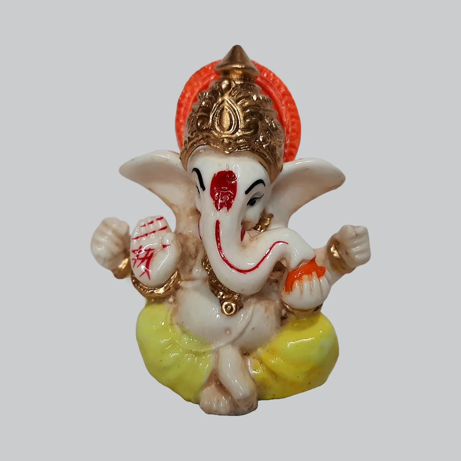 Resin Car Ganesha with Mukut 2.75 in