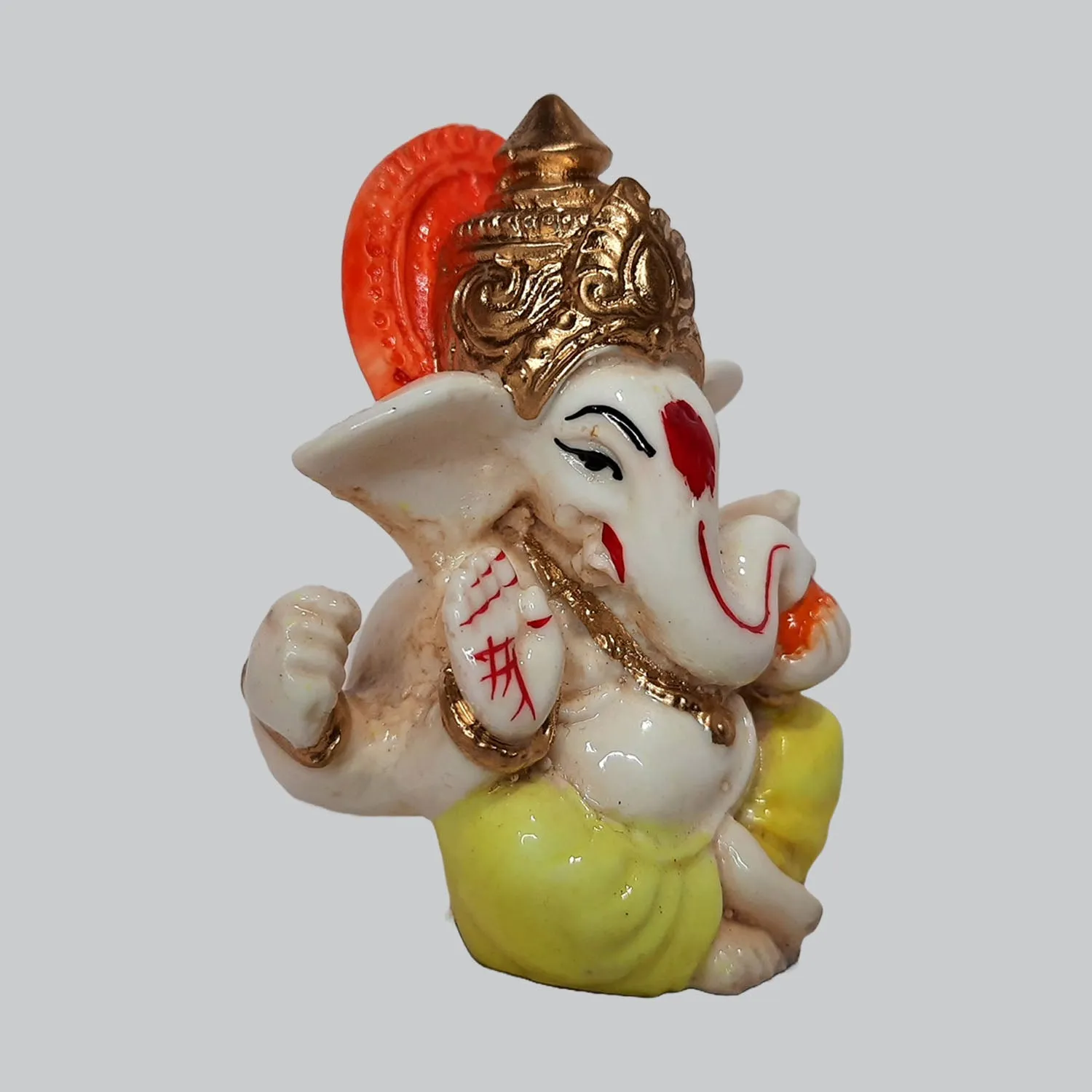 Resin Car Ganesha with Mukut 2.75 in