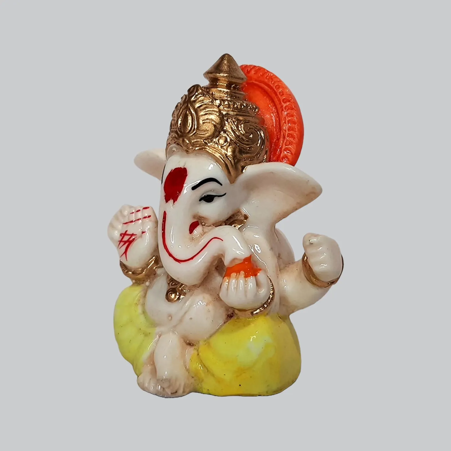 Resin Car Ganesha with Mukut 2.75 in