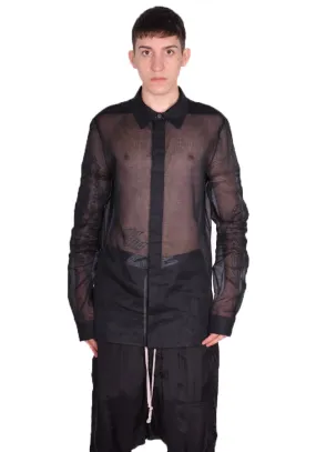 RICK OWENS MEN RU01D3299 OR OFFICE SHIRT BLACK