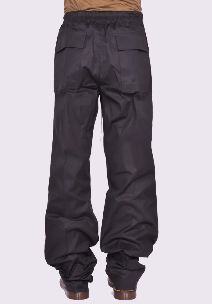 RICK OWENS MEN RU02D6378 TE DIETRICH DRAWSTRING PANTS BLACK (New Season FW24)