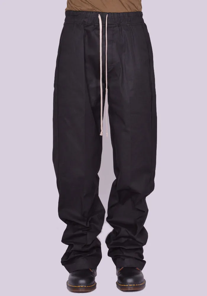 RICK OWENS MEN RU02D6378 TE DIETRICH DRAWSTRING PANTS BLACK (New Season FW24)