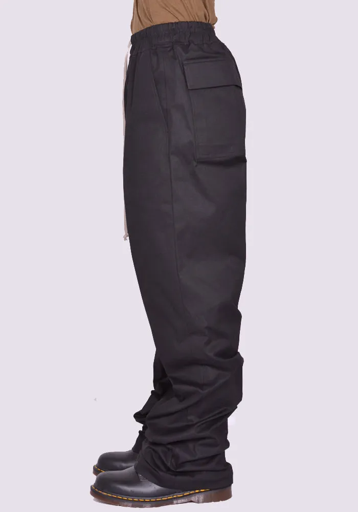 RICK OWENS MEN RU02D6378 TE DIETRICH DRAWSTRING PANTS BLACK (New Season FW24)