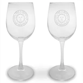 Set of 2 Engraved 12-ounce Wine Glasses