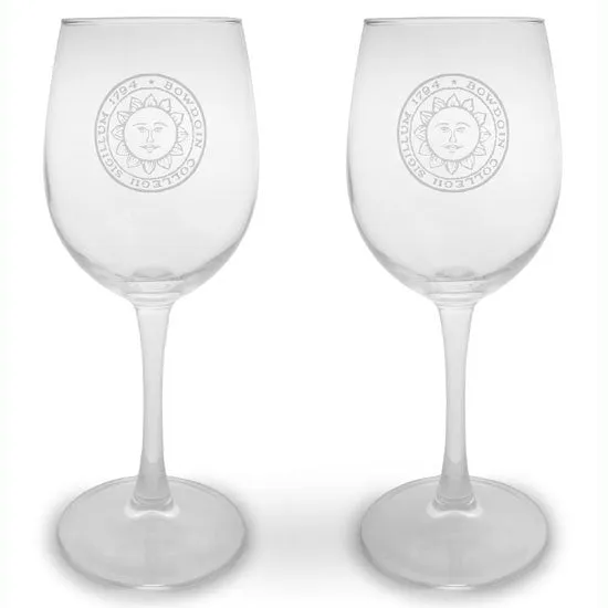 Set of 2 Engraved 12-ounce Wine Glasses