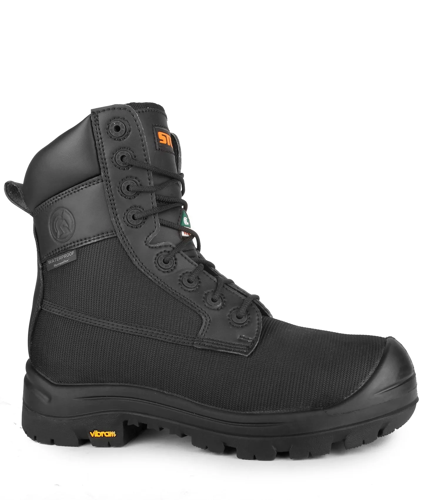 Shire, Black | 8" Vegan Waterproof Work Boots | Vibram TC4 