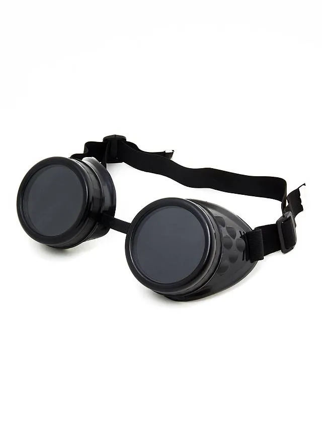 Steampunk Round Goggles - black