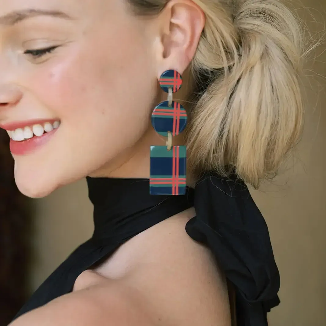 Sunshine Tienda Tartan Plaid Earrings