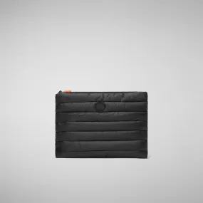 Unisex quilted pouch big Thalassa in black