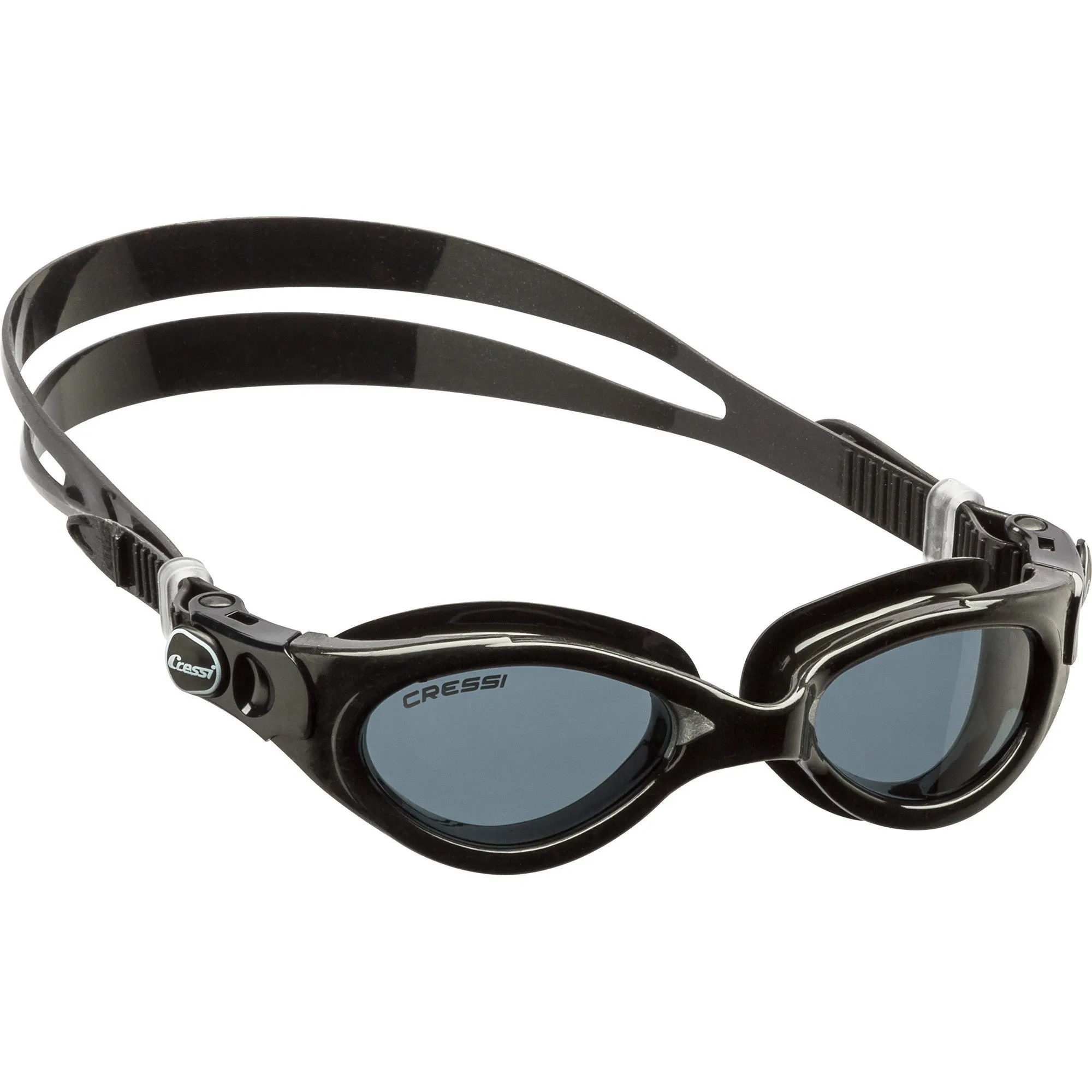 Used Cressi Flash Lady Small Goggles Dive Mask (Black/Silver with Tinted Lens)