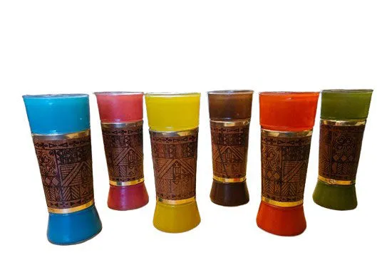 VINTAGE 1960s SIESTA WARE TIKI WOOD WRAPPED GLASSES TOM COLLINS SUMMER ICED TEA GLASSES ZOMBIE GLASSES