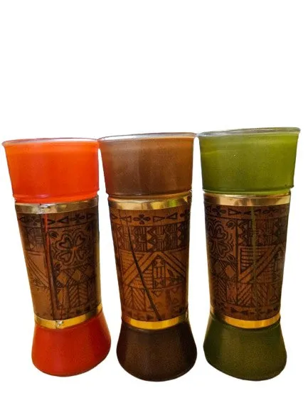 VINTAGE 1960s SIESTA WARE TIKI WOOD WRAPPED GLASSES TOM COLLINS SUMMER ICED TEA GLASSES ZOMBIE GLASSES