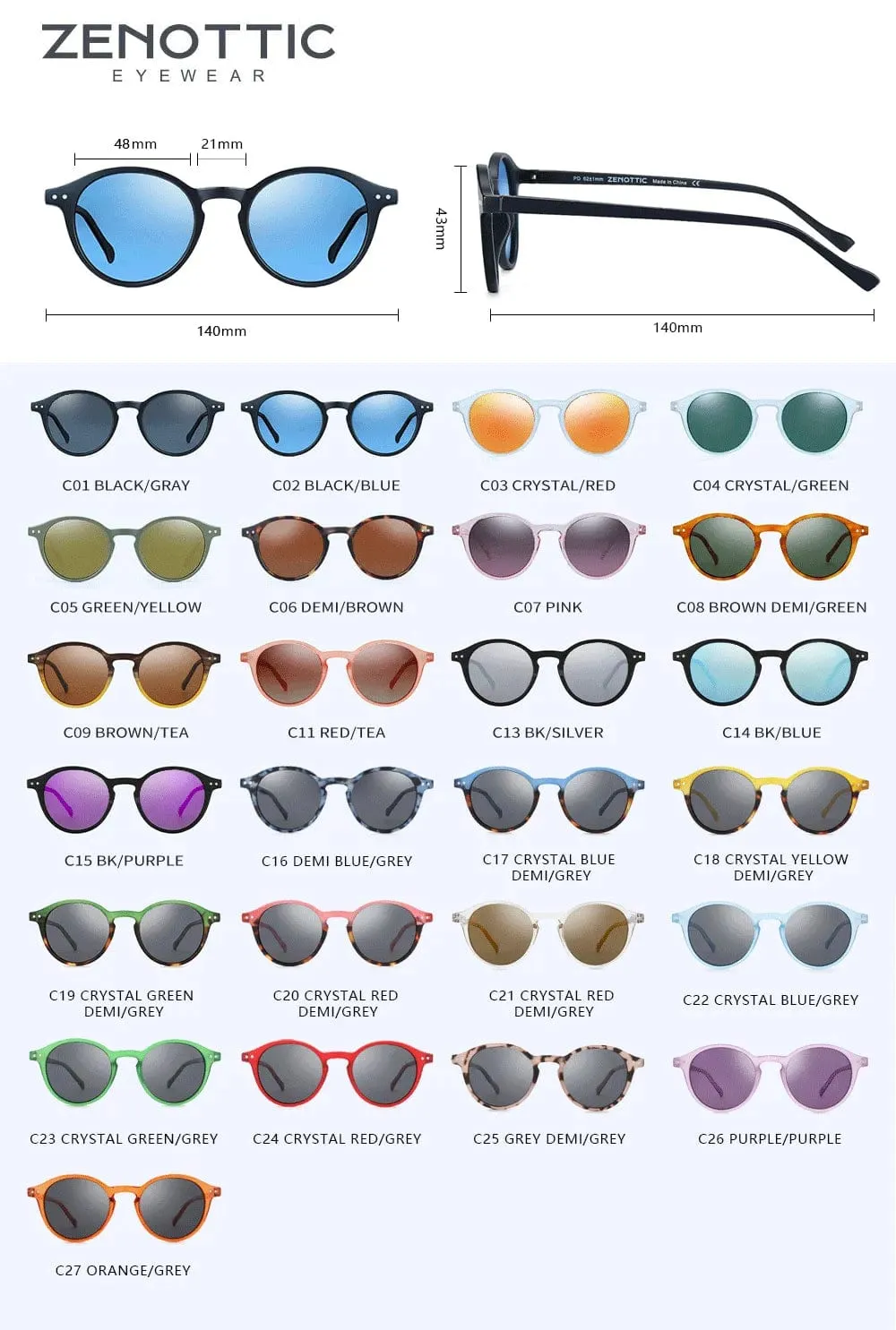 Vintage Chic: Small Round Frame Polarized Sunglasses for Women