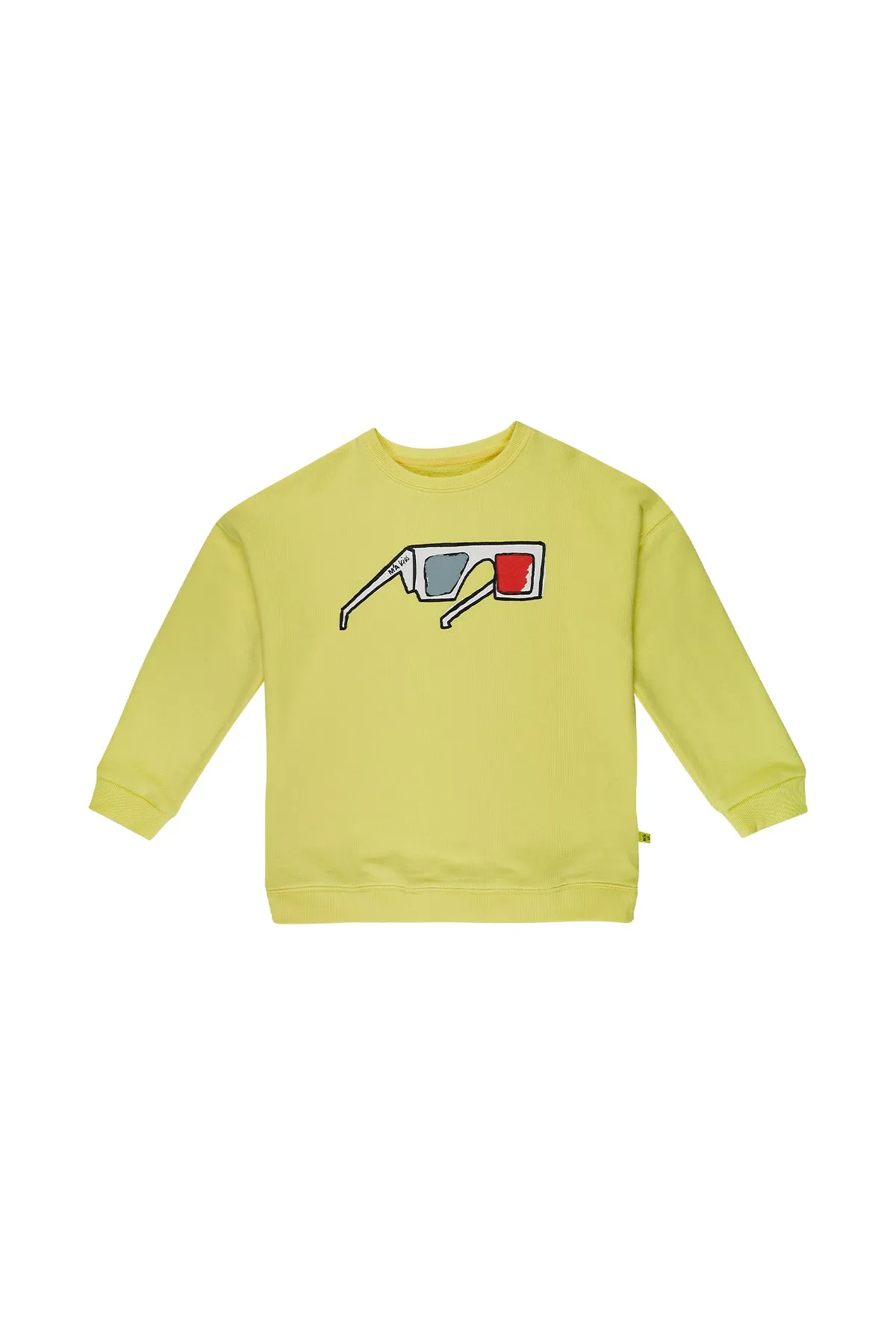 YELLOW 3D GLASSES PRINT SWEATSHIRT